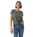 VERO MODA Damen Vmava Plain Top Gajrs Noos T-Shirt, Laurel Wreath, M EU