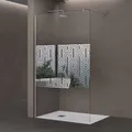 doporro Luxus Duschwand für Dusche Duschabtrennung 140x200cm Walk-In Dusche 10mm ESG-Sicherheitsglas Labyrinth inkl. Nanobeschichtung Bremen02DM