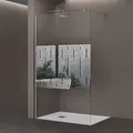 Doporro Luxus Duschwand Bremen02dm 140x200 Cm Walk-in Dusche Mit Stabilisator Aus Edelstahl Duschabtrennung Aus Echtglas 10mm Esg-sicherheitsglas Inkl. Easy-clean-beschichtung