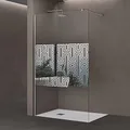 doporro Luxus Duschwand für Dusche Duschabtrennung 140x200cm Walk-In Dusche 10mm ESG-Sicherheitsglas Labyrinth inkl. Nanobeschichtung Bremen02DM