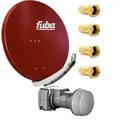 Fuba DAA 850 R SAT Anlage Set 85 cm Alu Rot DEK 217 Twin LNB LNC Kopf HDTV 4K 3D