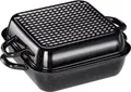 RIESS 0110-022 Bratpfanne mit Deckel 26/26, Classic, Profi, Schwarz / Bratform