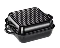RIESS 0110-022 Bratpfanne mit Deckel 26/26, Classic, Profi, Schwarz / Bratform