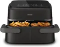 Philips Airfryer 1000 Series Flexible Basket - Heißluftfritteuse mit 7,1 L Fassungsvermögen, RapidAir-Technologie, 10 Kochfunktionen, 90% weniger Fett, kompaktes Design, HomeID-Rezept-App (NA154/00)