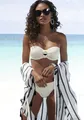 Bügel-Bandeau-Bikini, mit modischer Schnalle, Gr. 38 - Cup A, weiß Cup A