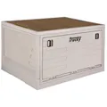 Trucky Storage Box, 45 L, 50 x 35 x 30 cm, Camping, Klappbox, Klappkiste, Aufbewahrungsbox mit Deckel, faltbar, Aufbewahrung, Kiste, Beige