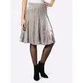 Schlupfrock HEINE, Damen, Gr. 38, grau (taupe), 77% Viskose, 23% Polyester, unifarben, kurz, Röcke