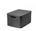 Curver 30 L Aufbewahrungsbox Ordnungsbox Sammelbox Kiste mit Deckel Rattan Grau