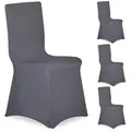 Relaxdays 4Xstuhlhussen, Anthrazit, Textil, Kunststoff, 60x57 cm, Wohntextilien, Bezüge, Stuhlhussen