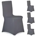 Relaxdays Stuhlhussen 4er Set Anthrazit