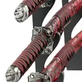 Epic Swords Samuraischwert Set Red Dragon – Katana, Wakizashi & Tanto inkl. Schwertständer & Pflege-Set – Stumpfe Dekoschwerter aus Carbonstahl – Im Stil eines traditionell japanischen Schwertsets