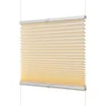 Ventanara® Fenster Plissee ohne Bohren zum Kleben Plisseerollo Wabenplissee Faltrollo verspannt inklusive Premium Klebeträgern (55 x 130 cm, beige Plissee)