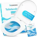 Comodo WC-Sitz Toilettendeckel mit Absenkautomatik und Quick Relaease, D-Form 47cm x 37,5cm Bestlastbar bis 150kg