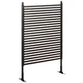 Outsunny Gartenzaun Zaun aus Metall 93 x 150 cm hoch Dekorativer Gitterzaun Set mit Fuß Hundezaun Oberbogen Zaun Landschaftszaun für Garten Blumenbeete Tierbarriere Außenbereich Braun