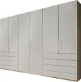 WIEMANN Falttürenschrank Loft, Kleiderschrank, Schrank, Wäscheschrank, mit Glasfront (3 Breiten, 2 Höhen 216/236 cm auswählbar, MADE IN GERMANY) inkl. gepämpften Schubkästen und Türen, mit Panoramaöffnung