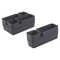 Gariella 1x Schubladen-Organizer Set Aufbewahrungs-Box Einteiler verstellbar anthrazit
