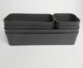 Schubladen-Organizer Set Aufbewahrungs-Box Einteiler verstellbar anthrazit