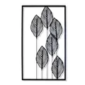 Spetebo Metall Wandbild BLÄTTER in schwarz - 60 x 35 cm - Deko Bild zum Aufhängen - Wand Schmuck Bild modern hängend
