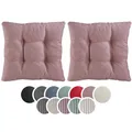 sleepling 2er Set Stuhlkissen 38x38 cm, Sitzkissen für Stuhl & Bank 38 x 38 cm, Weicher Möbelstoff, Indoor & Outdoor, Made in EU, Oeko-Tex, waschbar bis 30 Grad, Altrosa
