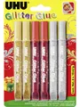 UHU Bastelfarbe UHU Glitter Glue 6 x 10 ml