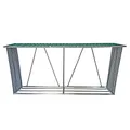 ESTEXO Brennholzunterstand Holzunterstand Brennholz Regal 329x84x154 cm Lager Unterstand Holz Metall Holzregal Holzlager Brenholzlager Brennholzregal Schrägdach Grün