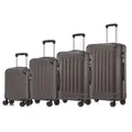 YONSLY Koffer Suitcase Set, Trolley Reisekoffer, Rollkoffer Handgepäck, Kofferset, Gepäckset mit 4 Rollen 360°, Hartschalenreisekoffer, Zahlenschloss, Weicher Gummigriff (4er Set, S,M,L&XL, Braun)
