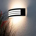 Lumiled Außenwandleuchte Wandlampe aussen Außenleuchte Wand E27 Fassung Außenbeleuchtung Wandleuchter Gartenleuchte Terrasse Haus Fassade IP44 schwarz Edelstahl rechteckig oben und unten