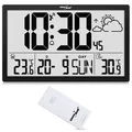 Wetterstation Wanduhr LCD GreenBlue Außensensor DCF GB218