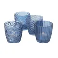 Boltze Windlicht Marilu 4tlg Muster geriffelt aus Glas