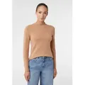 comma Longpullover Strickpullover Femininer Kaschmirmix-Pullover braun 46 EU