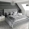 Doppel Betten Ehe Schlaf Zimmer Leder Hotel Neu Bett Polster Design Luxus Metall