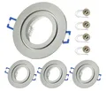 Sweet Led - Einbaustrahler 230V aus Aluminium - Einbaustrahler Bad Decke Rund - Deckenspots Chrom-Gebürstet - Einbaurahmen inkl. GU10 Fassung - Spot 230V für Badezimmer - Spots Deckenleuchte 4 stück