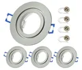 Sweet LED Deckenspot 4er Set GU10 Einbauspots Bad IP44 Chrom‑Gebürstet Aluminium 230 V, ohne Leuchtmittel, Einbauspots, Einbaustrahler, Deckenlampe