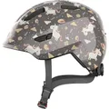 ABUS Kinderhelm Smiley 3.0 - Fahrradhelm mit tiefer Passform, kindergerechten Designs & Platz für einen Zopf - für Mädchen und Jungs - Grau mit ... - Dunkelgrau