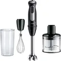 Braun Stabmixer MultiQuick 5 Pro MQ 55236 M - 1000W, 25 Geschwindigkeiten, Schneebesen, 1000 W, Spritzschutz, 500ml Zerkleinerer, Extra Mahlklinge, spülmaschinenfest