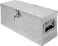 ECD Germany Truckbox aus Aluminium mit Deckel, 73x24x32 cm, abschließbar, Robustes Riffelblech, Wasserdicht, Werkzeugkasten Werkzeugkiste Werkzeugbox