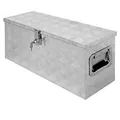 ECD Germany Truckbox aus Aluminium mit Deckel, 73x24x32 cm, abschließbar, Robustes Riffelblech, Wasserdicht, Werkzeugkasten Werkzeugkiste Werkzeugbox Alubox Transportbox Transportkiste Deichselbox