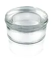 10 Stück Glasbaustein/Glasstein Betonglas Vollsicht Rund Weiß (Klar/Transparent) 12 x 6 cm