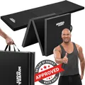 Miweba Sports Gymnastikmatte GM100 | Faltbar - Rutschfest - Trainingsmatte - Fitnessmatte für zuhause - Sport Turn Matte  - Tragegriffe (Schwarz)