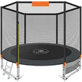 KESSER® Trampolin Outdoor Ø305cm Gartentrampolin Kinder Trampolin Komplettset + Sicherheitsnetz, Leiter & Randabdeckung, Familien Trampolin für Garten + Seitentasche & Montageset, belastbar bis 150kg