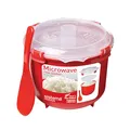 Sistema Microwave Reiskocher | 2,6 l | Spülmaschinenfester kleiner Reiskocher | BPA-frei | Rot