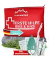 ALPENWERT Erste-Hilfe-Set Outdoor-Fahrrad [inkl. Zeckenzange und Dreiecktuch] First Aid Kit Travel für Rucksack, Wanderzubehör, Reise, Wandern DIN