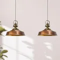 bamyum Asletl Pendelleuchte Esstisch Kupferfarbe 2 Flammig Metall 40cm, Hängelampe Wohnzimmer, Industrial Vintage, Küchenlampe, Esstischlampe