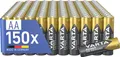 VARTA Batterien AA, 150 Stück, Power on Demand, Alkaline, 1,5V, Vorratspack, smart, flexibel, leistungsstark, ideal für Computerzubehör, Smart Home Geräte, Made in Germany