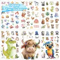 Tier Glitzer Sticker Kinder, 6 PCS mit Glitzereffekt Tiersticker, Aufkleber