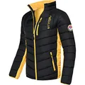 Nebulus Herren Jacke GRAFFITY, warme Outdoorjacke, praktische & vielseitige Übergangs- & Winterjacke, schwarz-gelb - S