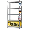 KARAT Schwerlastregal Grizzly - Bis zu 1250 kg Traglast - Schnelle Montage durch Stecksystem - 180 x 90 x 45 cm - Grau-Anthrazit