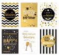 Set 6 Geburtstagskarten Goldprägung Umschlag Glückwunschkarten Karte (20015)