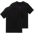 Schiesser T-Shirt Essentials (2er-Pack) mit Rundhalsausschnitt schwarz XXL (56)