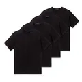 Schiesser 4er Pack American T-Shirt Rundhals oder V-Neck M-XXXL, Schwarz o. Weiß (8 (Gr. XX-Large), Schwarz (Rundhals))